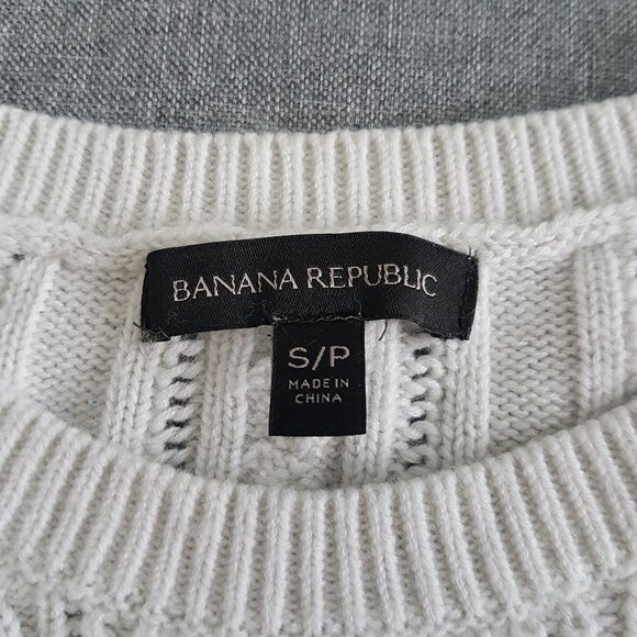 2for$30🏷Banana Republic Merino Wool Cable Knit Crewneck Sweater - Picture 3 of 11